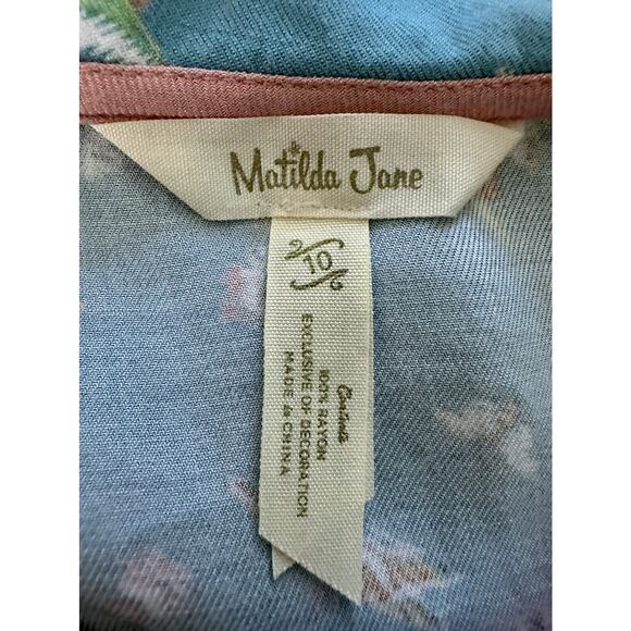 Matilda Jane Choose Your Own Path Entomology Blue Long Sleeve Rayon Top 10 - Picture 7 of 9